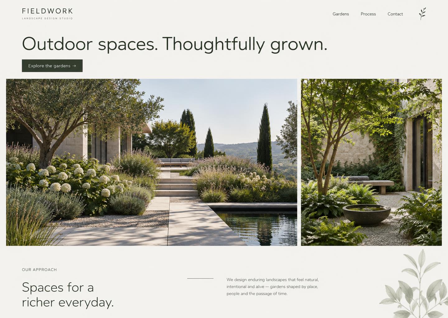 Fieldwork — Gallery-led editorial design, concept website design