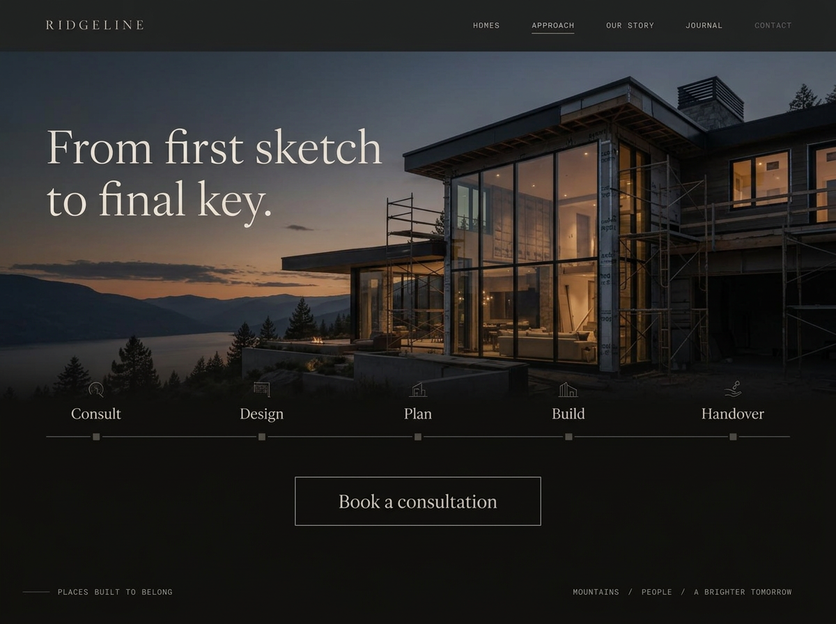 Ridgeline Custom Homes — Design-build process concept