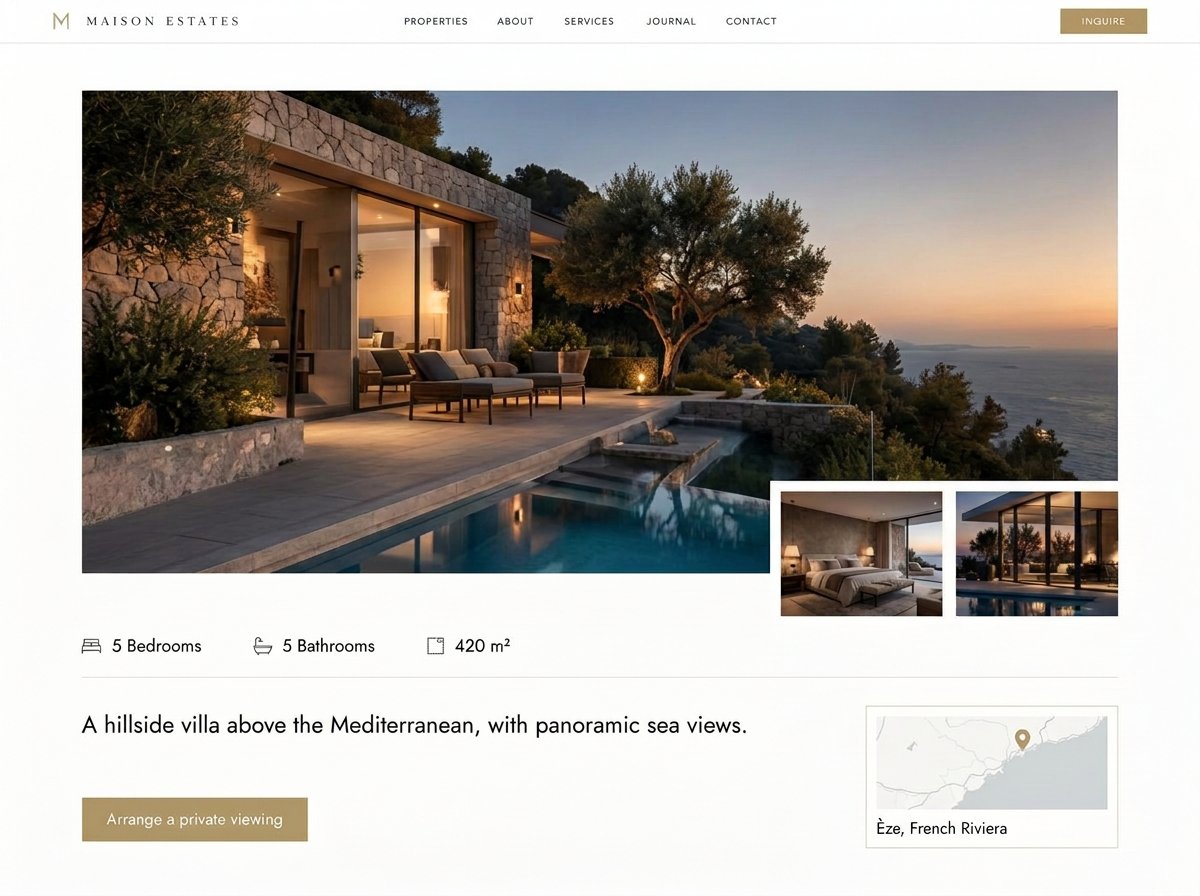 Maison Estates — Property details concept