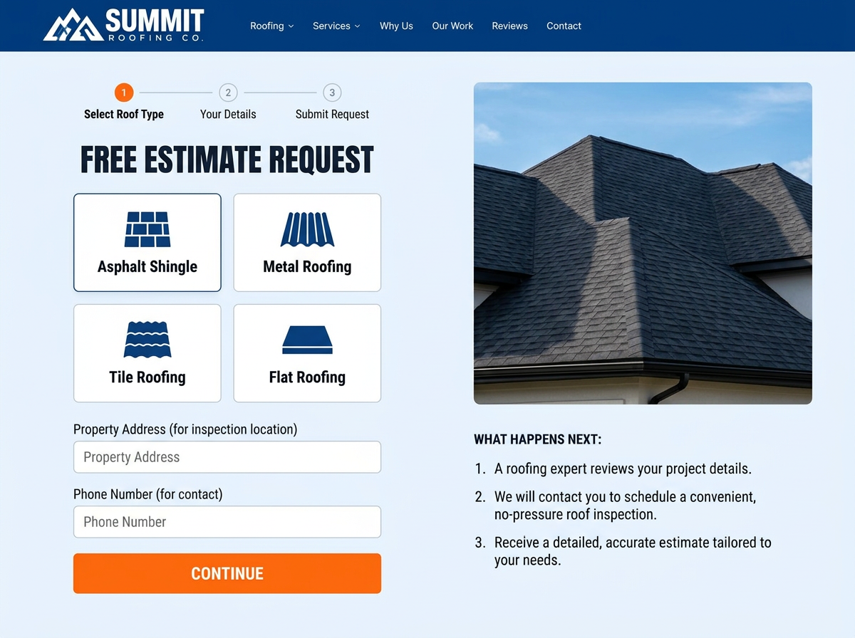 Summit Roofing Co. — Estimate request concept