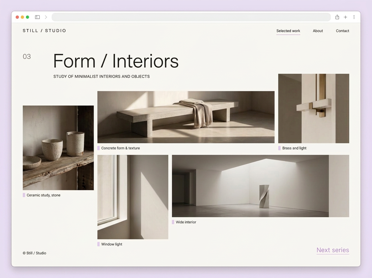 Still / Studio — Photo series concept